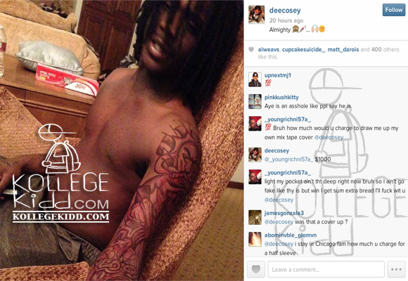 chief keef gucci tattoo on his stomach