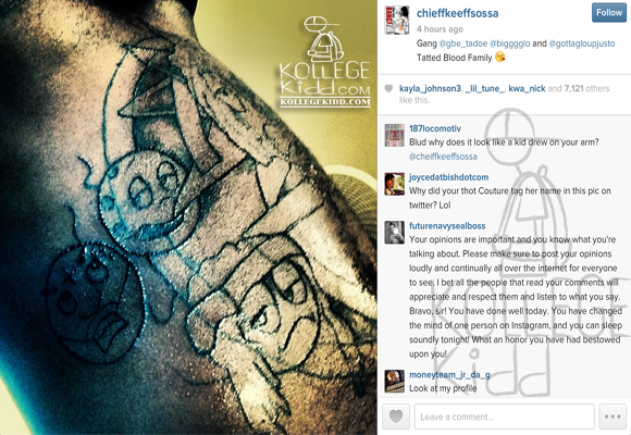 chief keef 300 tattoo