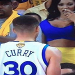 Woman Reacts To Photo Of Her Staring At Stephen Curry In Game 2
